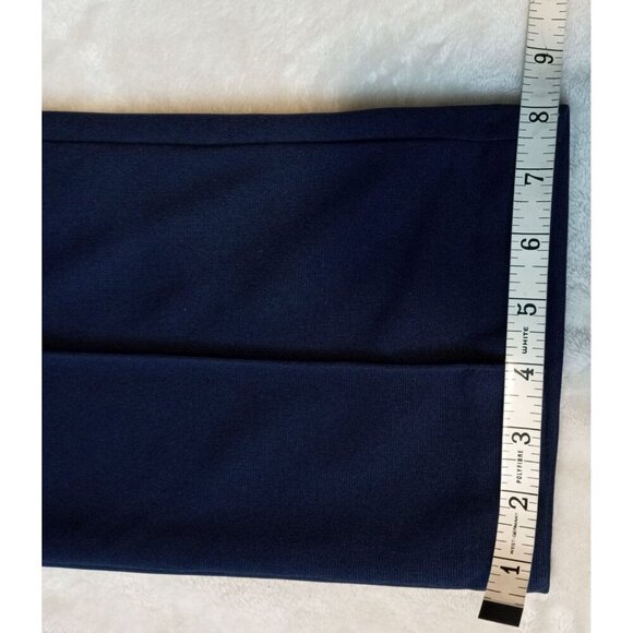 Blair Womens Pleated Straight Leg Pull On Pants Navy Blue Elastic Waist … - Picture 6 of 11